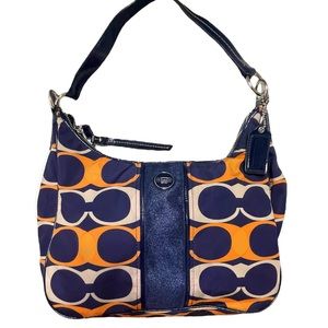 Coach Signature Linear Stripe Hobo